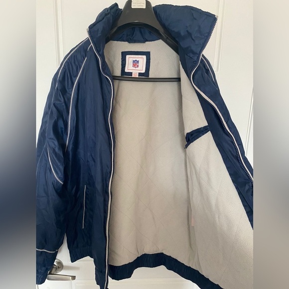 NFL NEW ENGLAND PATRIOTS Blue Detachable-Hoodie Full-Zip Logo Jacket in Large - Picture 4 of 16